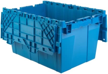 HE HUDSON EXCHANGE 21.9x15.2x12.8” (3 Pack, 12.7 Gallon) Tote with Attached Lid, Blue - Image 4