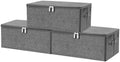 ANMINY Fabric Storage Bins with Zipper Lids, 15"x10"x6", Gray, 3 PCS by ANMINY