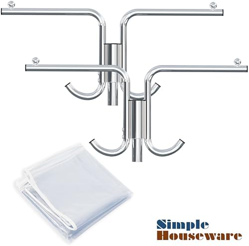 Simple Houseware Industrial Grade Z-Base Garment Rack w/Cover Tube Bracket - Image 7