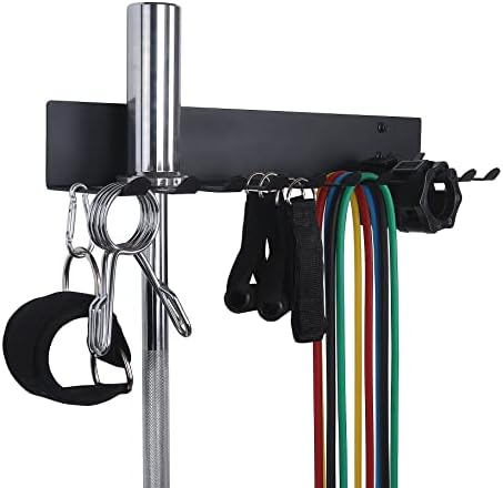 Gym Storage Rack Resistance Band Rack Wall Mount Barbell Rack Heavy Duty Home Gym Storage Rack for Gym Equipment, Exercise Bands, Lifting Belts and Jump Ropes, Gym Accessories - Image 4