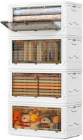 YFXCVSL 4 Tier Storage Bins with Lids 102QT - Stackable Containers with Wheels, Folding Boxes, Set of 25 by YFXCVSL