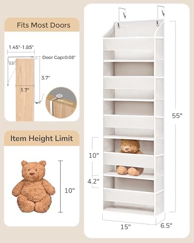 ULG 2 Pack 5-tier Over the Door Organizer Beige - Image 2