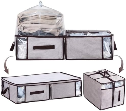 TAILI Under Bed Vacuum Storage Bags for Comforters,41x17.7x6",Cationic Grey by TAILI