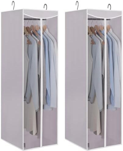 STORAGE MANIAC Garment Bags for Hanging Clothes, 57-Inch, Grey, 2-Pack by STORAGEMANIAC