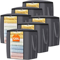TasticTotes 120L Extra Large Blanket Clothes Storage Bags, Black, 6 Pack by Unknown