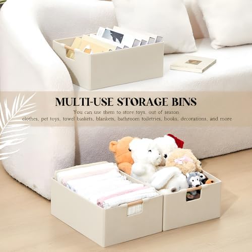 Cinnvoice 3 Pack Fabric Storage Bins for Closet Shelves, 15 x 10.6 x 6 Inch - Image 4