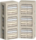 FHSQX 6 Pack Clothes Storage Bins,Beige,16.5x12.2x12.2inch(40L) by FHSQX