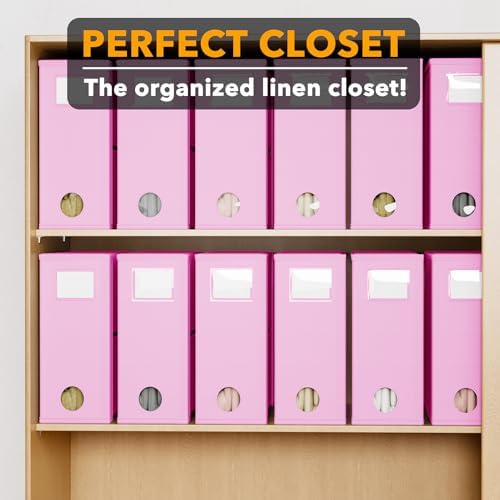 SpaceAid 12 Pack Bed Sheet Organizers and Storage, Foldable Sheet Organizer for Linen Closet, Sheets Set Folder Keeper with Window XL (Queen & King Size) Bedding Container (Pink, 12 Pack) - Image 5