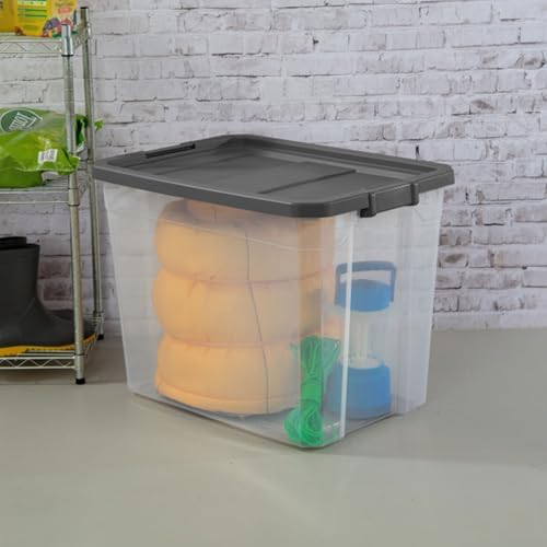 Sterilite 8-Pack Modular Stacker Box, Durable Clear Plastic Storage Bins with Latching Lids, 108 Quart - Stackable Organizing Container Boxes for Closet, Bathroom, and Office - Image 3