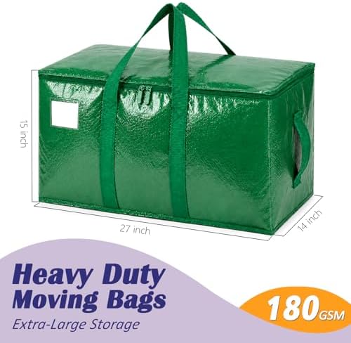 Songrey Extra Large Heavy Duty Moving Bags, 12 Pack, Dark Green - Image 2
