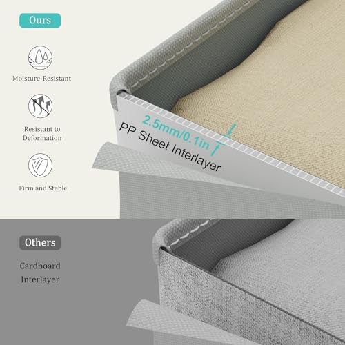Fabric Storage Bins with Lids, 2 Pack, Grey, 15x9.8x9.8 In - Image 4