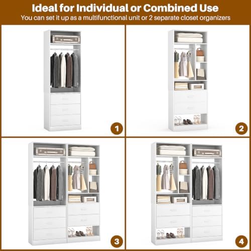 Besiost Closet Systems with 5 Drawers, Closet Organizer System - Image 5
