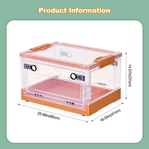 Ergocar Foldable Storage Boxes, Large Plastic Storage Boxes with Lid, Stackable Organiser, Wardrobe Storage Organiser, Grocery Storage, for Bedroom, Wardrobe, Office, Garage - Image 7