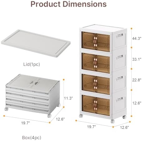 UAMFURI Stackable Storage Bins with Lids, 192QT Lockable Storage Cabinet - Image 5