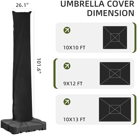 Patio Cantilever Umbrella Outdoor Waterproof Cover with Zippe - Image 2