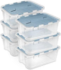 Sterilite Hinged Lid Storage Box, Plastic Container, 40 Quart, 6-Pack by Sterilite