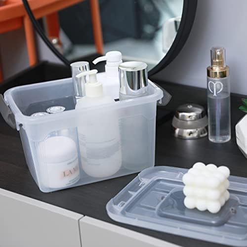 Citylife 6 Packs 6 QT Storage Bins with Lids Clear Plastic Bins with Grey Handle Stackable Storage Containers for Organizing - Image 5
