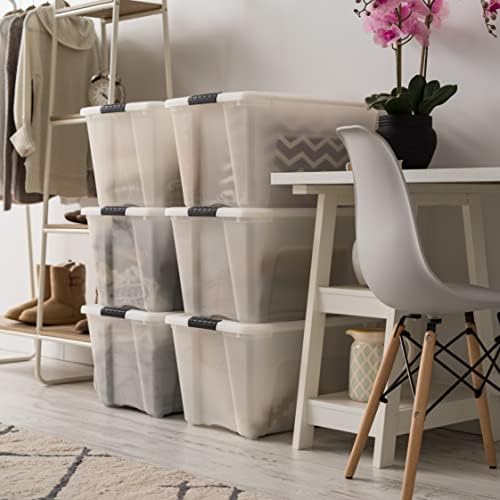 IRIS USA 6-Pack 54 Quart Storage Bins with Lids, Pearl - Image 6