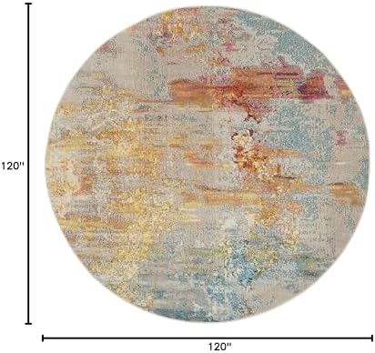 Nourison Home Celestial Sealife 10' x Round Area Rug - Easy Clean, Non Shedding, Bed Room, Living Room, Dining Room, Kitchen (10' x Round) - Image 2