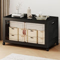284QT Extra Large Stackable Storage Bins with Lids & Wheels & Door, by VNVTO