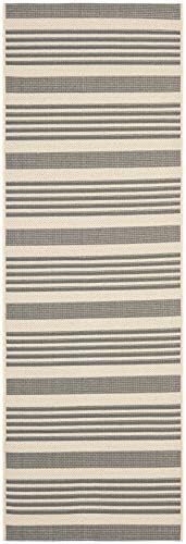SAFAVIEH Courtyard Outdoor Runner Rug 2'3"x10', Grey & Bone CY6062-236 - Image 2