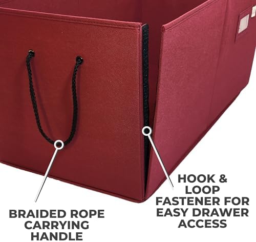 612 Vermont Christmas Ornament Storage Box, Adjustable Acid-Free Dividers - Image 6