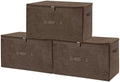 ANMINY Fabric Storage Bins with Zipper Lids, 20"x15"x12", Coffee, 3 PCS by ANMINY