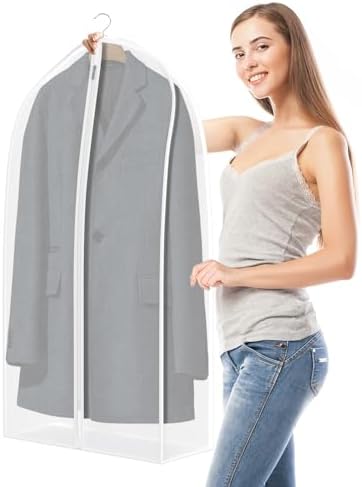 Zilink Garment Bags for Leather Coat Dust Covers for Hanging Clothes 40 in - Image 5