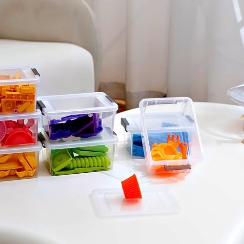 Citylife 20Packs 1.3Qt Small Storage Bins with Lids,Stackable Clear - Image 5