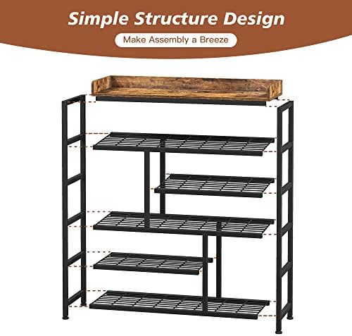 EnHomee 6‑Tier Shoe Rack for Entryway, Holds 24 Pairs, Tall Boot Section - Image 6