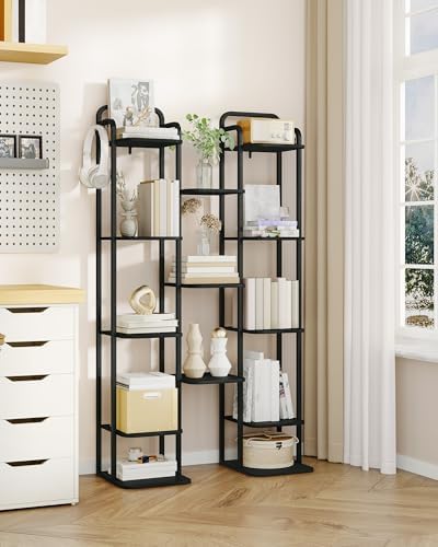 Hzuaneri 8 Tiers Vertical Shoe Rack, Tall Shoe Shelf with 2 Hooks - Image 6