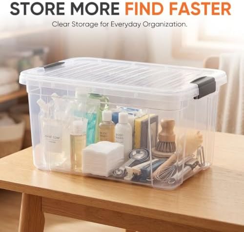 Superio 11 Quart Clear Plastic Storage Boxes with Lids, Stackable Organizer Containers, BPA-Free Storage Bins for Home, Office, School & Dorm, 2 Pack - Image 2