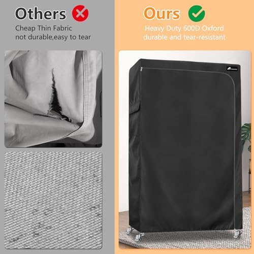 Garment Rack Cover,Heavy Duty 600D Dustproof Waterproof Clothing Rack Covers with Zipper - Clothing Rack Covers for 47.2"W x 17.7"D x 80.7"H Metal Racks （Cover Only) - Image 4