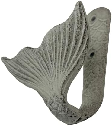 Zeckos Set of 3 Mermaid Tail Wall Hooks, Cast Iron, 5 Inch High - Image 3