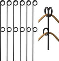 MorningRo 12 Pcs 42'' Double Rope Stakes Black Steel Poles/Stakes with Loop Fence Poles for Creating a Rope Border Around Flower Beds, Trees, Gardens, Walkways by MorningRo