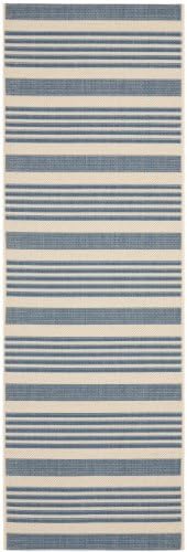 SAFAVIEH Courtyard Outdoor Runner Rug 2'3"x14', Beige & Blue CY6062-233 - Image 2