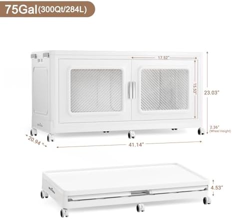 BROVIEW 300 Qt Extra Large Stackable Storage Bin with Lid, 1 Pack White - Image 2