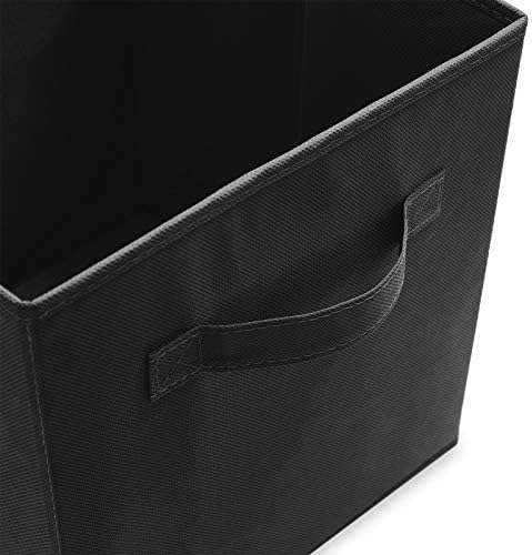 Casafield Set of 12 Collapsible Fabric Cube Storage Bins, Black - 11" Foldable Cloth Baskets for Shelves, Cubby Organizers & More - Image 3