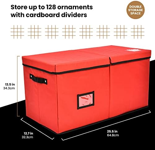 Holiday Cheer Premium Christmas Ornament Storage, 8 Tray, 128 Ornaments - Image 6