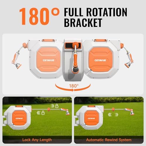 Retractable Garden Hose Reel 1/2 inch x 150 ft Wall Mounted - Image 5