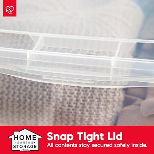 IRIS USA 12-Pack 17 Qt Storage Bins with Lids, Clear, Stackable - Image 6