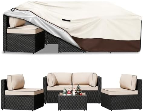 Waterproof Outdoor Patio Furniture Covers,83"L x 34"W x 28"H,Beige by Unknown