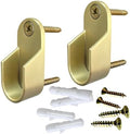Oval Closet Rod End Supports | Screw on Type | 15mm x 30mm | Satin Brass | 25 Pair by Desunia