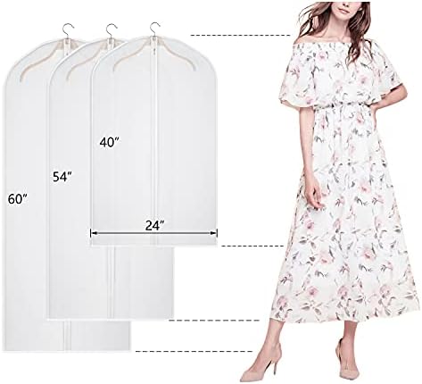 Garment Bags Dress Bag for Storage Dust-Proof Suit Protector Cover Bag with Zipper for Long Dresses, Suit, Coat Closet Clothes Storage, Set of 20 - Image 4