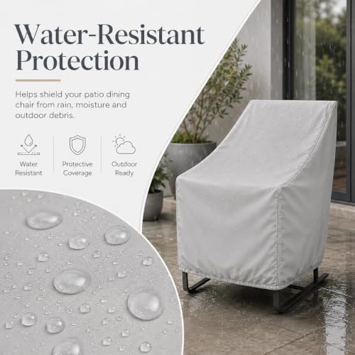 Treasure Garden Outdoor Dining Chair Cover, Heavy Duty 300D Polyester Patio Chair Cover, Water Resistant, UPF50+ UV Protection, Elastic Hem with Spring Cinch Lock, Storage Bag, 28"W x 33"D x 35"H - Image 3