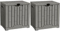 EAST OAK Outdoor Storage Box, 31 Gallon 2 Pack Deck Box Indoor and Outdoor Use, Waterproof Resin Storage Bin for Package Delivery, Patio Cushions, Gardening Tools, Lockable, UV Resistant, Grey by EASTOAK