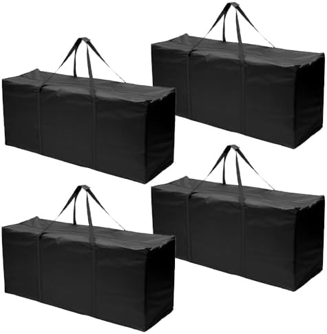 4 Pack Outdoor Cushion Storage Bag with Zipper Extra Large 68" x 30" x 20" by Unknown