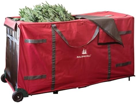 Balsam Hill Rolling Multi-Purpose Greenery Bag - Premium Christmas Tree Storage with Heavy-Duty Wheels and Compression System for Trees and Holiday Garland Protection by BalsamHill