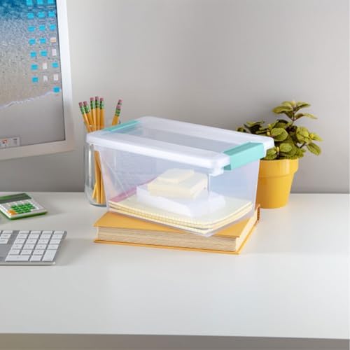 Sterilite 16-Pack Clip Box, Stackable Clear Plastic Bins with Latching Lids, Medium - Writing, Arts or Crafts Supplies Storage Containers for Home, Office, Classroom and Workshop Organization - Image 4