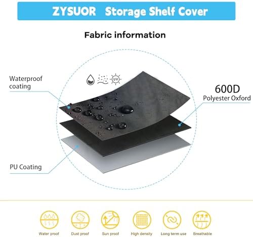 Garage Storage Shelves Cover, Fits 60"W x 18"D x 72"H Shelving unit - Image 2